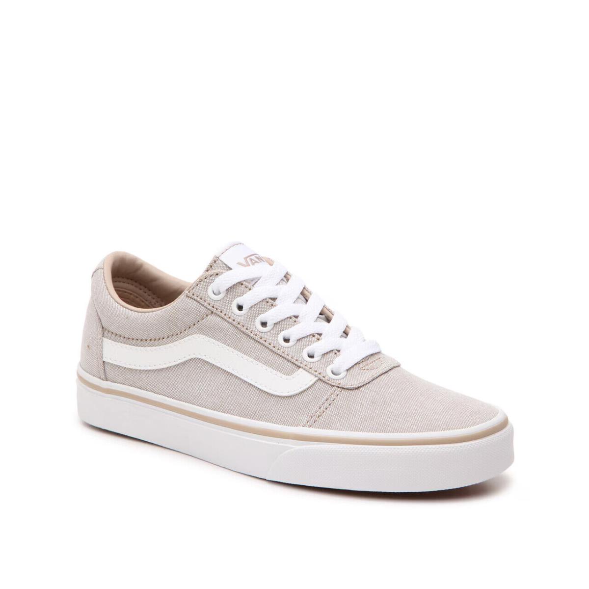 Womens Vans Ward LO Taupe Canvas Sneaker Shoes - Beige