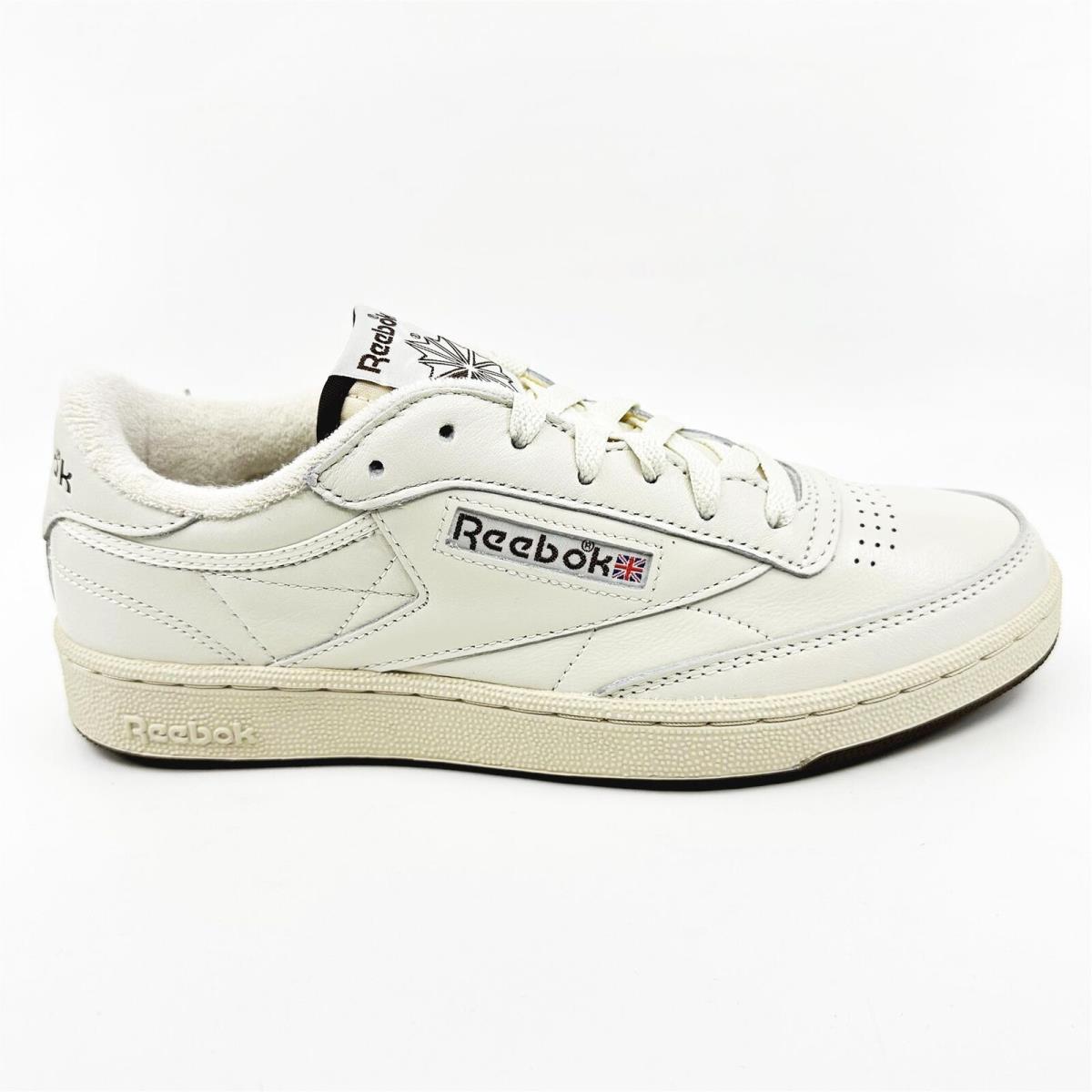 Reebok Club C 85 Vintage Chalk Black Mens Athletic Sneaker