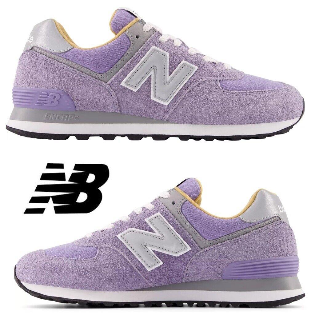 New Balance 574 Men`s Sneakers Casual Shoes Running Premium Comfort Gym Sport Purple/Grey