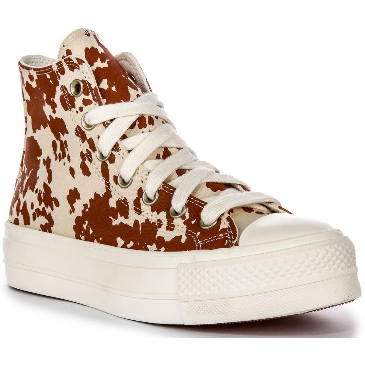 Converse All Star Lift High Animal Print Womens Sneaker Brown Beige US 5 - 11 BROWN BEIGE