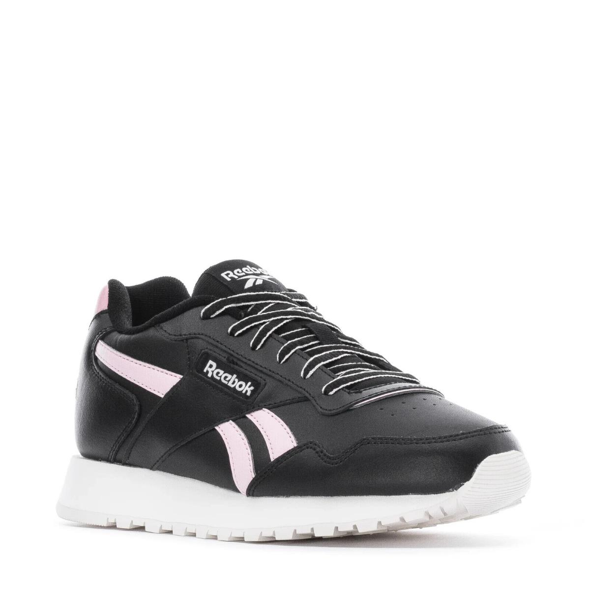 Reebok Glide Low Lace-up Trainers Sneakers Women Shoes Black/pink Size 7.5 - Black/Porelain Pink/Chalk