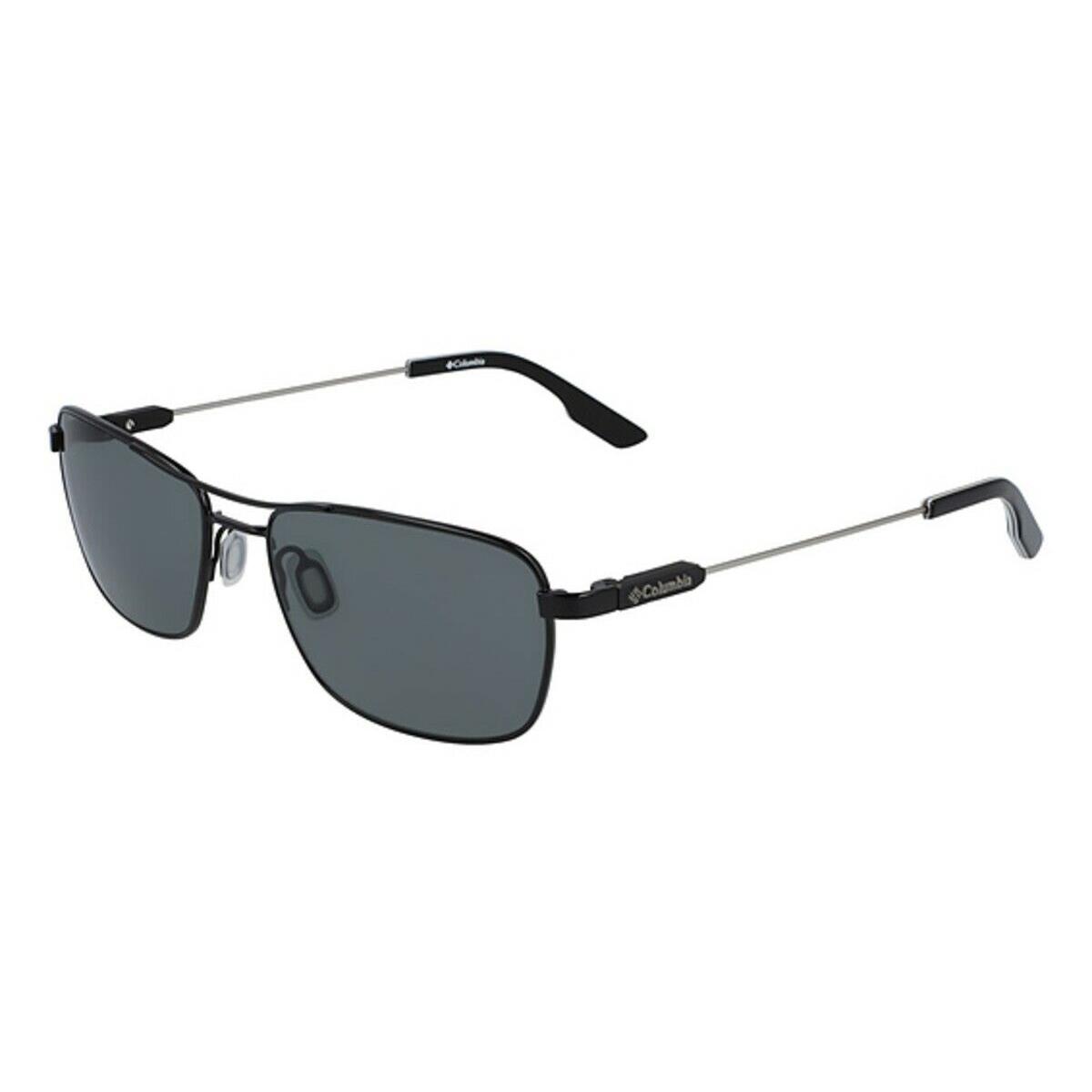 Columbia C116S 001 Pilot Peak 58mm Black Grey Lens Unisex Aviator Sunglasses