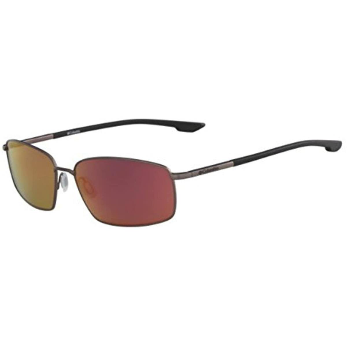 Columbia C 107SM 204 Satin Walnut Pine Needle Sunglasses W/red Mirror Lens