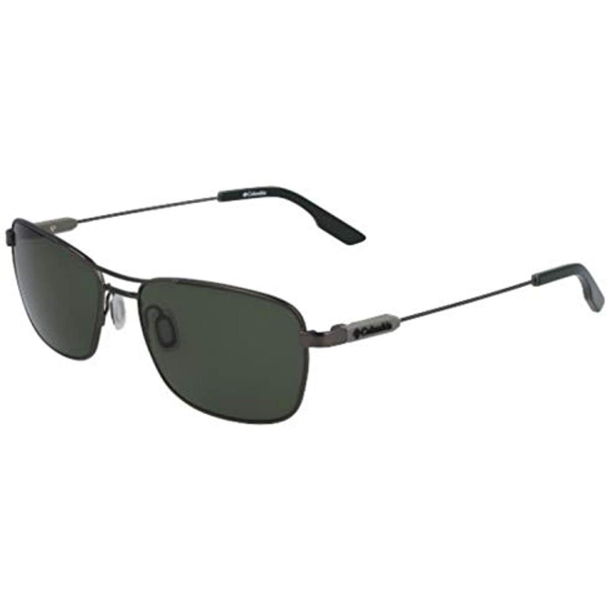 Columbia C 116S 074 Matte Gunmetal Pilot Peak Sunglasses with Green Lenses