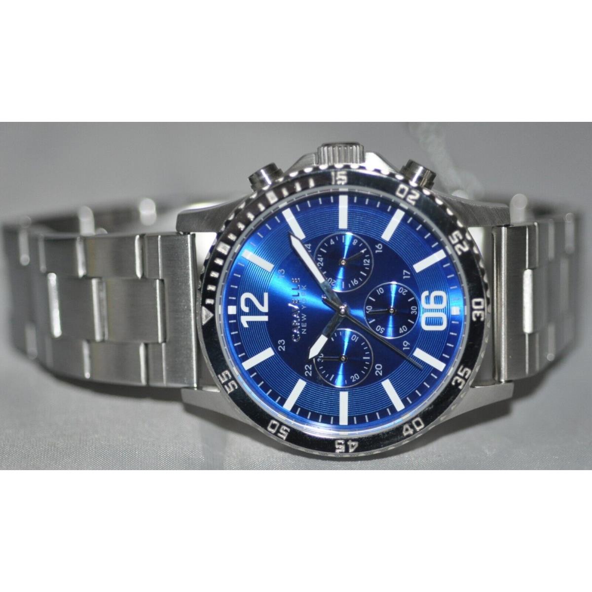 Caravelle Men`s Chronograph Blue Dial Stainless Steel Watch 43A116