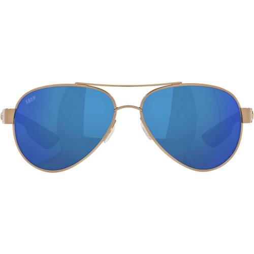 Costa Del Mar Women`s Loreto Aviator Sunglasses Golden Pearl/Polarized Blue Mirrored Polarized 580p