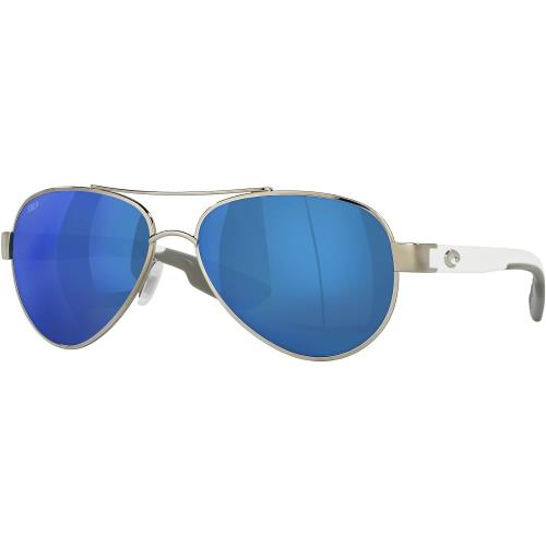 Costa Del Mar Women`s Loreto Aviator Sunglasses Palladium/Grey Blue Mirrored Polarized 580p