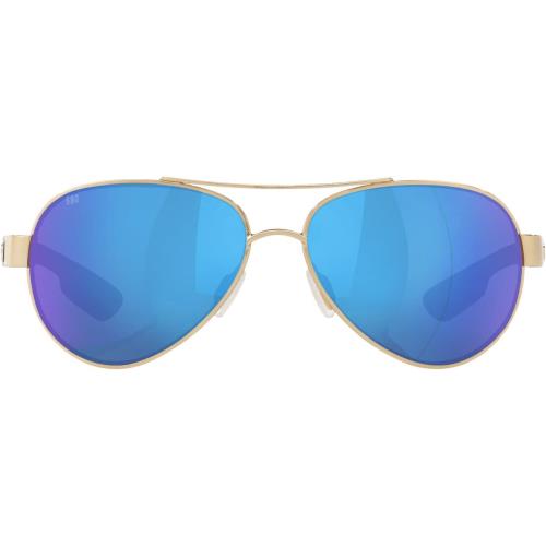 Costa Del Mar Women`s Loreto Aviator Sunglasses Rose Gold/Grey Blue Mirrored Polarized 580g