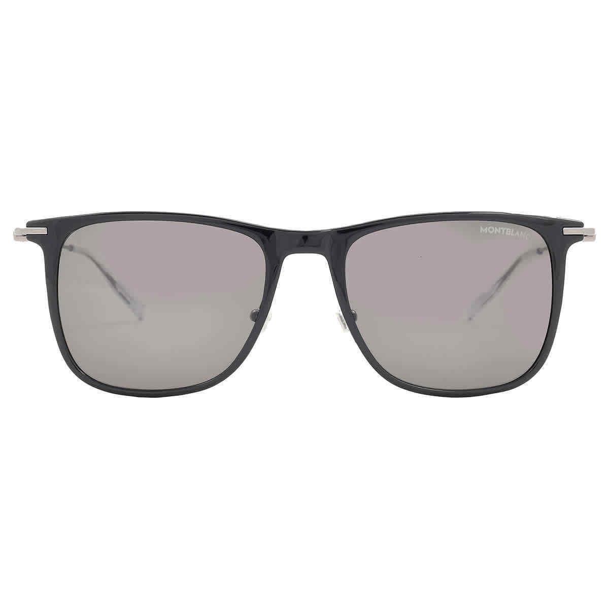 Montblanc Grey Square Men`s Sunglasses MB0206S 001 53 MB0206S 001 53