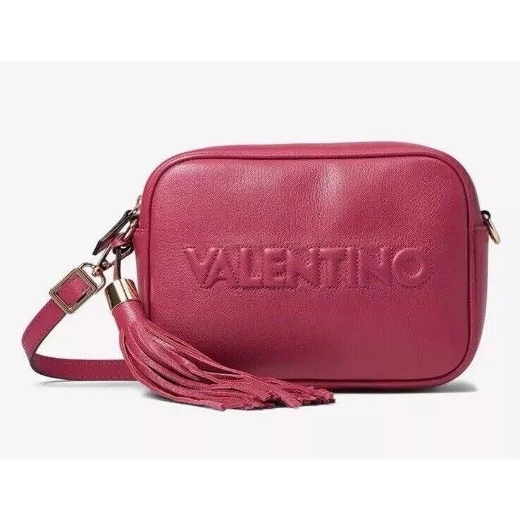 Valentino BY Mario Valentino Mia Embossed Leather Shoulder Bag Crossbody Pink