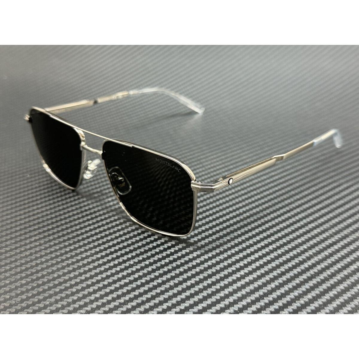 Montblanc Mont Blanc MB0278S 001 Silver Grey Men`s 56 mm Extra Large Sunglasses