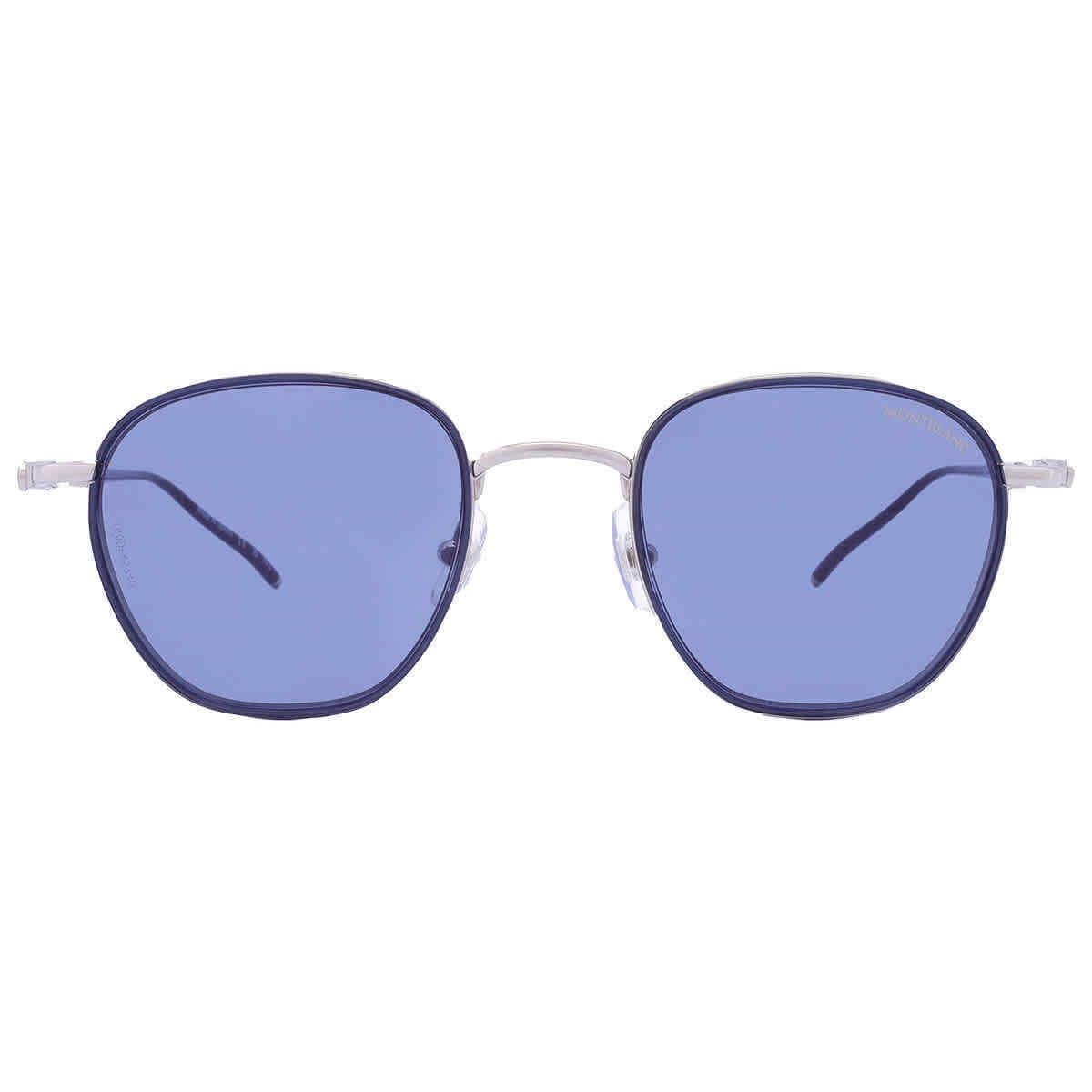 Montblanc Blue Square Men`s Sunglasses MB0160S 009 49 MB0160S 009 49