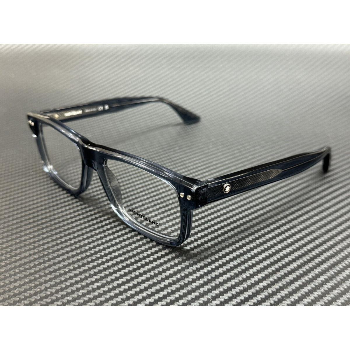 Montblanc Mont Blanc MB0289O 007 Blue Transparent Men`s Large 55 mm Eyeglasses