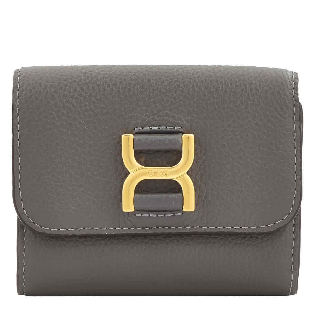Chloe Elephant Grey Leather Small Trifold Wallet CHC23AP099I31