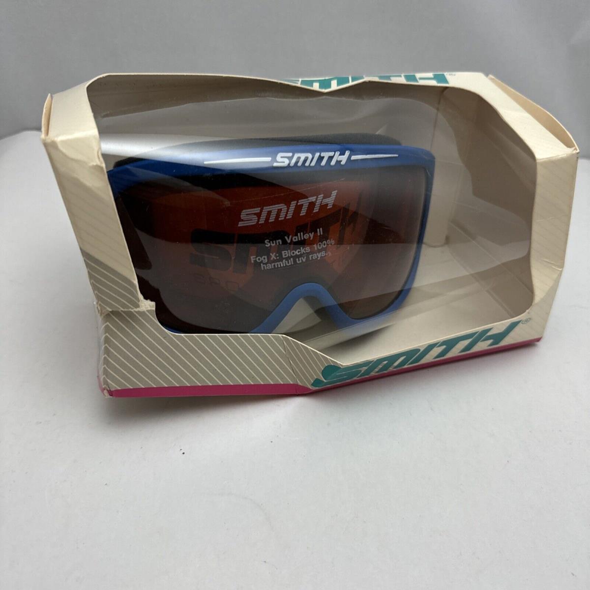 Smith Sun Valley II Blue Rim Orange Lens Goggles