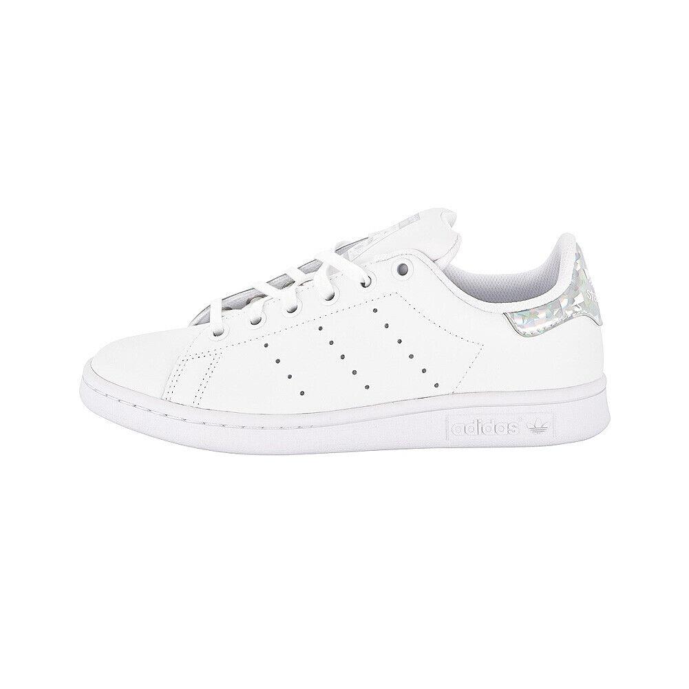 Adidas J Stan Smith White White Core Black EE8483 Kids US Sizes - WHITE WHITE CORE BLACK