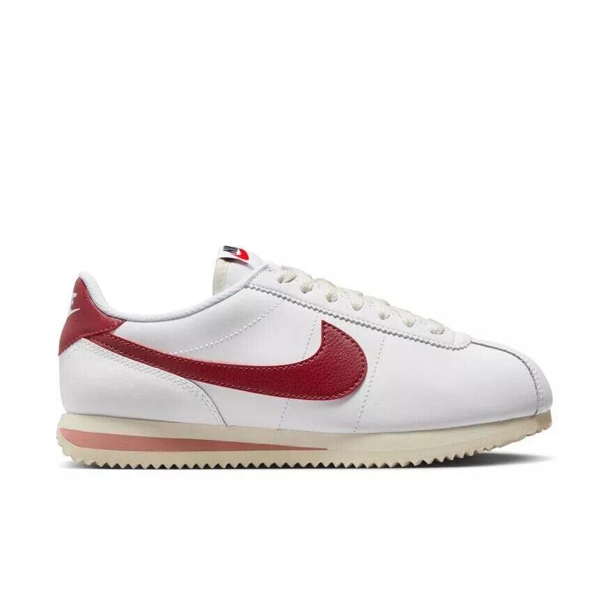 Nike Womens Cortez Athletic Sneakers DN1791 103 - WHITE/CEDAR RED STARDUST SAIL