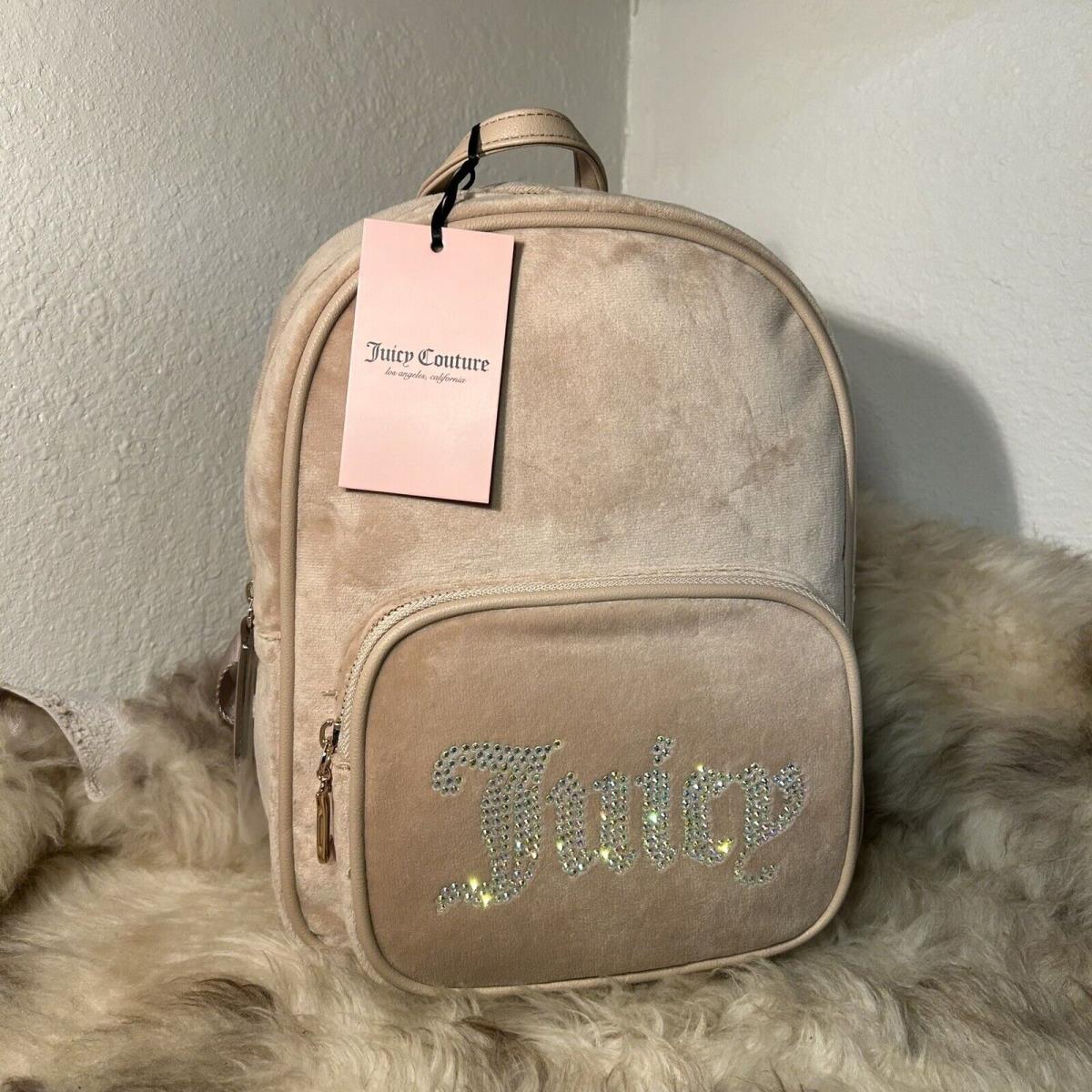 Juicy Couture Obsession Velour Backpack - Cafe