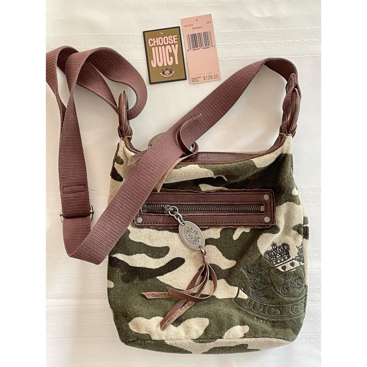 Juicy Couture Army Green Camo Crossbody Handbag Purse Adjustable Strap