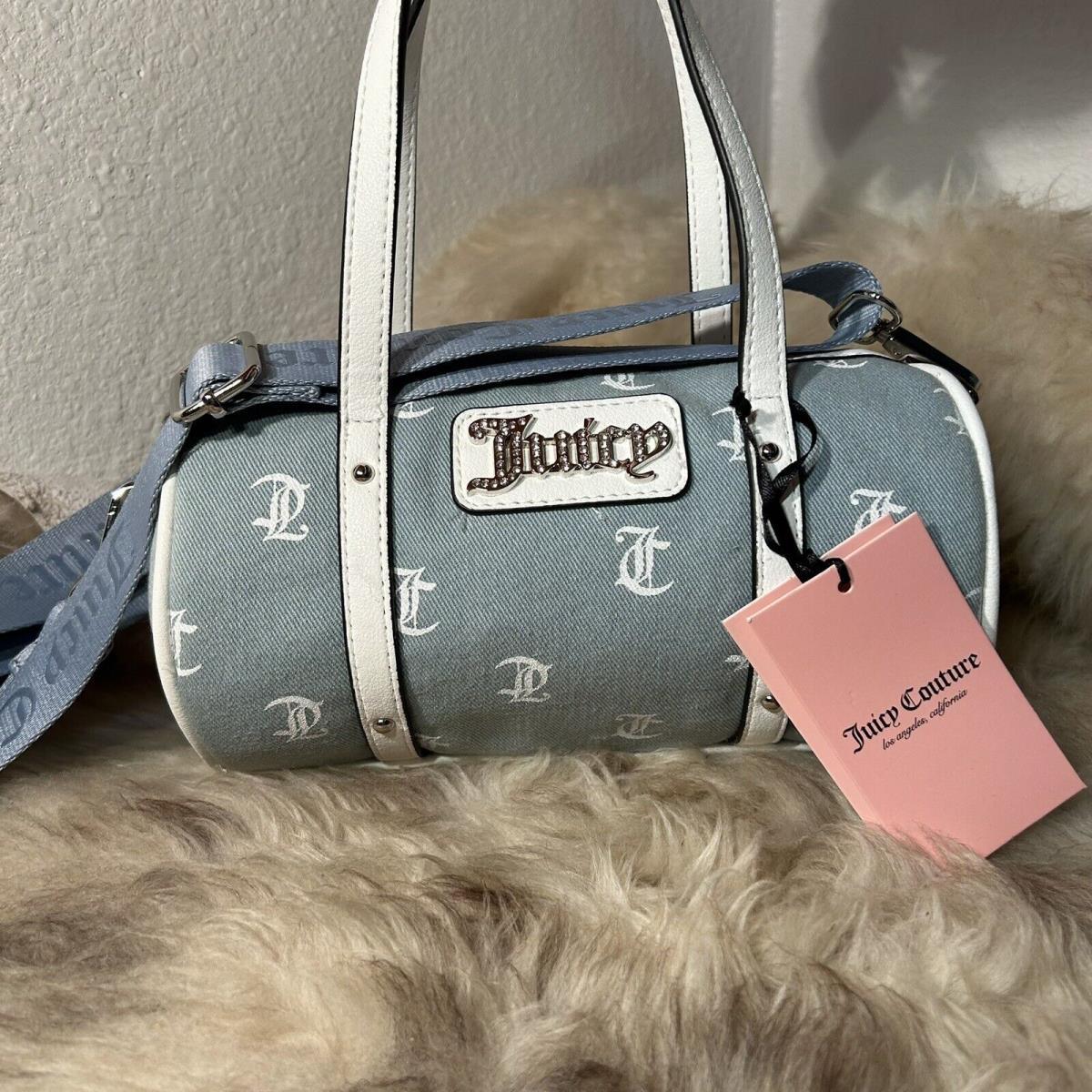 Juicy Couture Queen Of Everything Mini Barrel Crossbody - Denim Logo