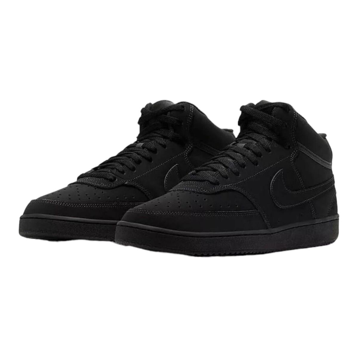 Size 10 Nike Court Vision Mid Triple Black - CU6620-001 - Black