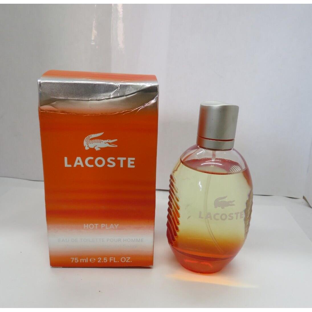 Vintage Lacoste Hot Play Eau De Toilette Pour Homme Spray 2.5 oz/75 ml For Men