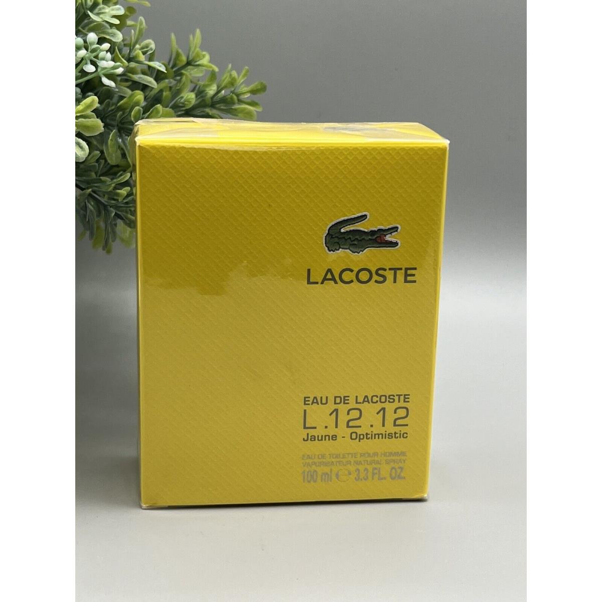 Lacoste Eau De Lacoste L.12.12 Jaune -optimistic Eau De Toilette Spray 3.3 oz