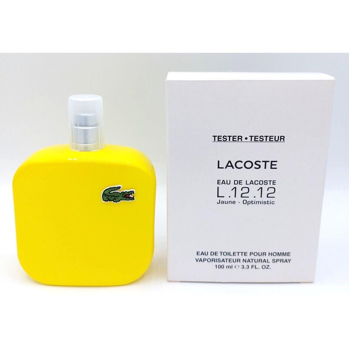 Lacoste Eau de Lacoste L.12.12 Jaune - Optimistic For Men Edt Spray 3.3oz