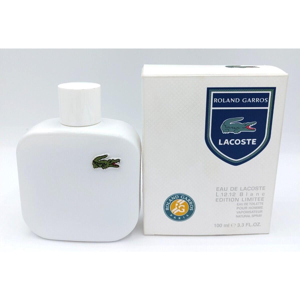 Lacoste Roland Garros Eau de Lacoste L.12.12 Blanc Edt Spray 3.3oz For Men