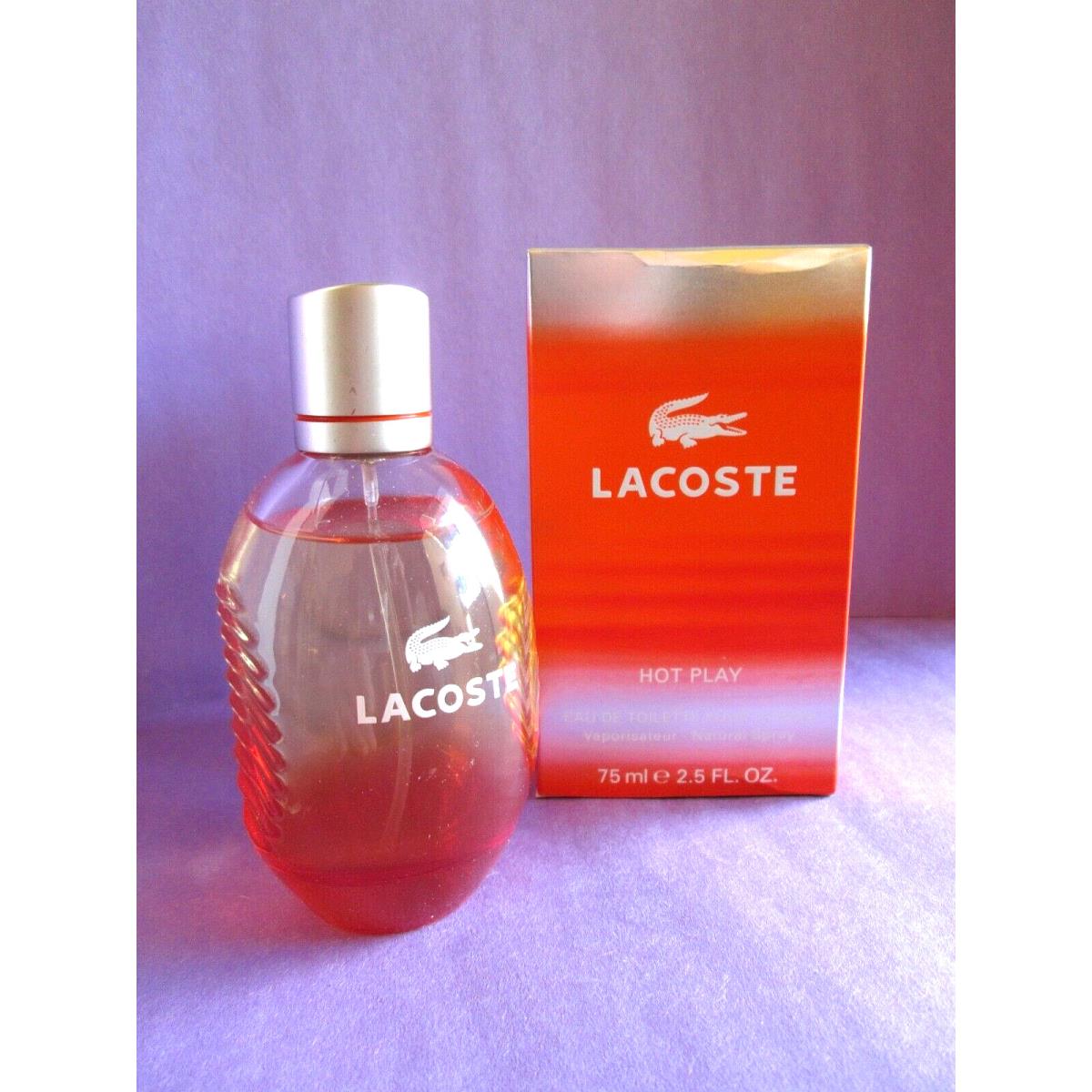 Lacoste Hot Play Pour Homme For Men Vintage Eau de Toilette Spray 2.5 oz 75 ml