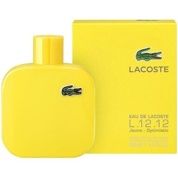 Eau DE Lacoste L.12.12 Jaune Optimistic Lacoste 3.3 oz Edt Men Cologne Spray