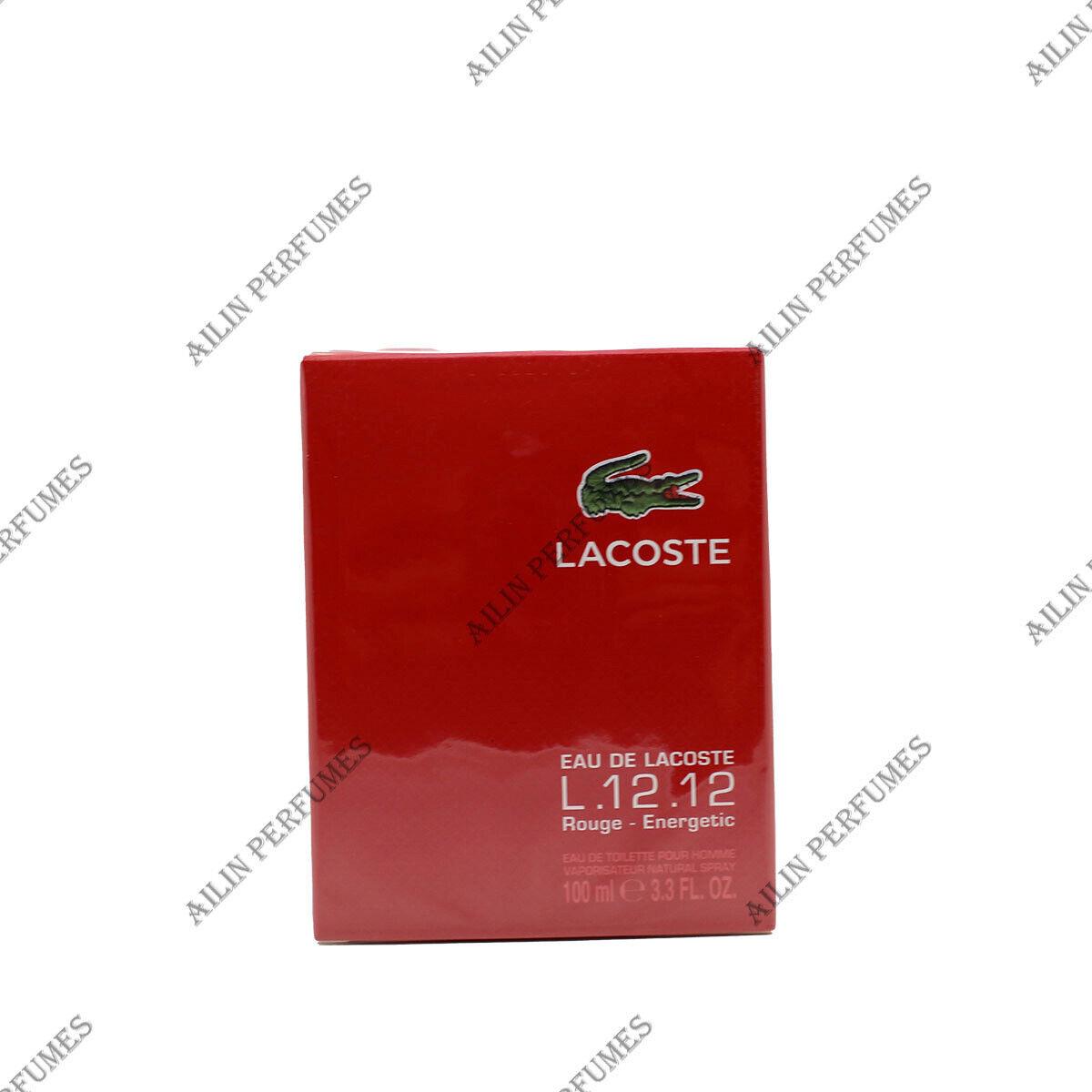 Lacoste L.12.12 Rouge Energetic by Lacoste 3.3 oz 100 ml Edt Spray For Men