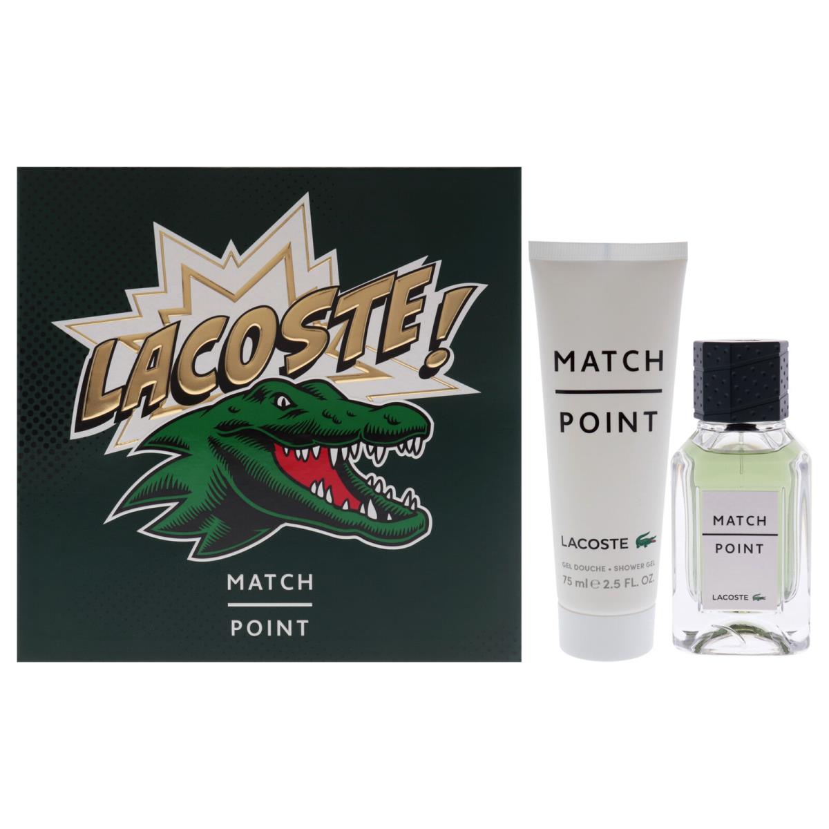 Match Point by Lacoste For Men - 2 Pc Gift Set 1.6oz Edt Spray 2.5oz Shower Ge