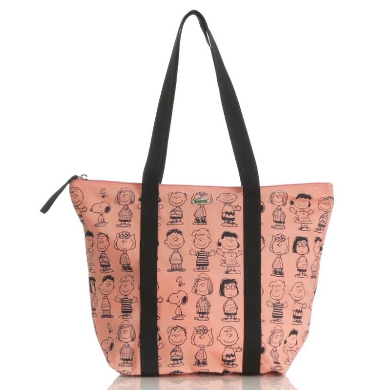 Lacoste x Peanuts All Over Print Pink Women`s Tote Shopping Bag Medium