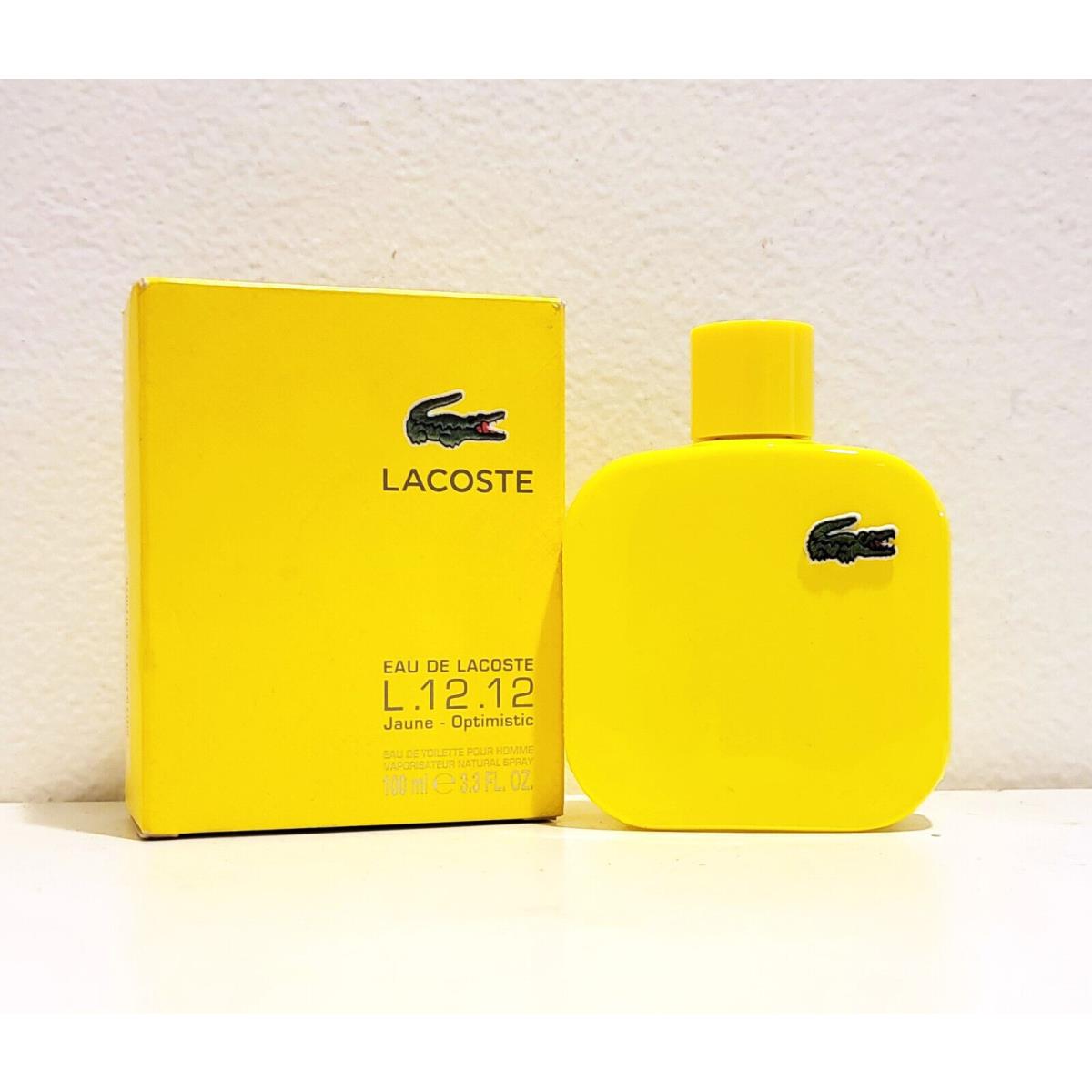 Eau de Lacoste L12.12 Jaune Optimistic by Lacoste 3.3 oz Edt Spy Cologne For Men