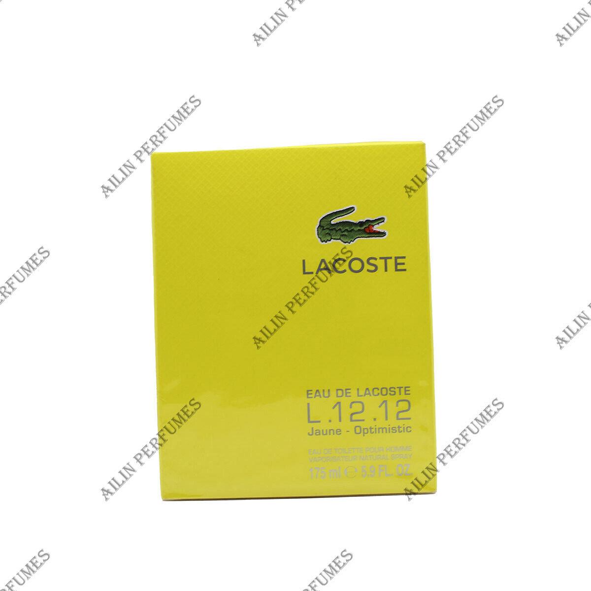 Lacoste L.12.12 Jaune Optimistic by Lacoste 5.9 oz 175 ml Edt Spray For Men