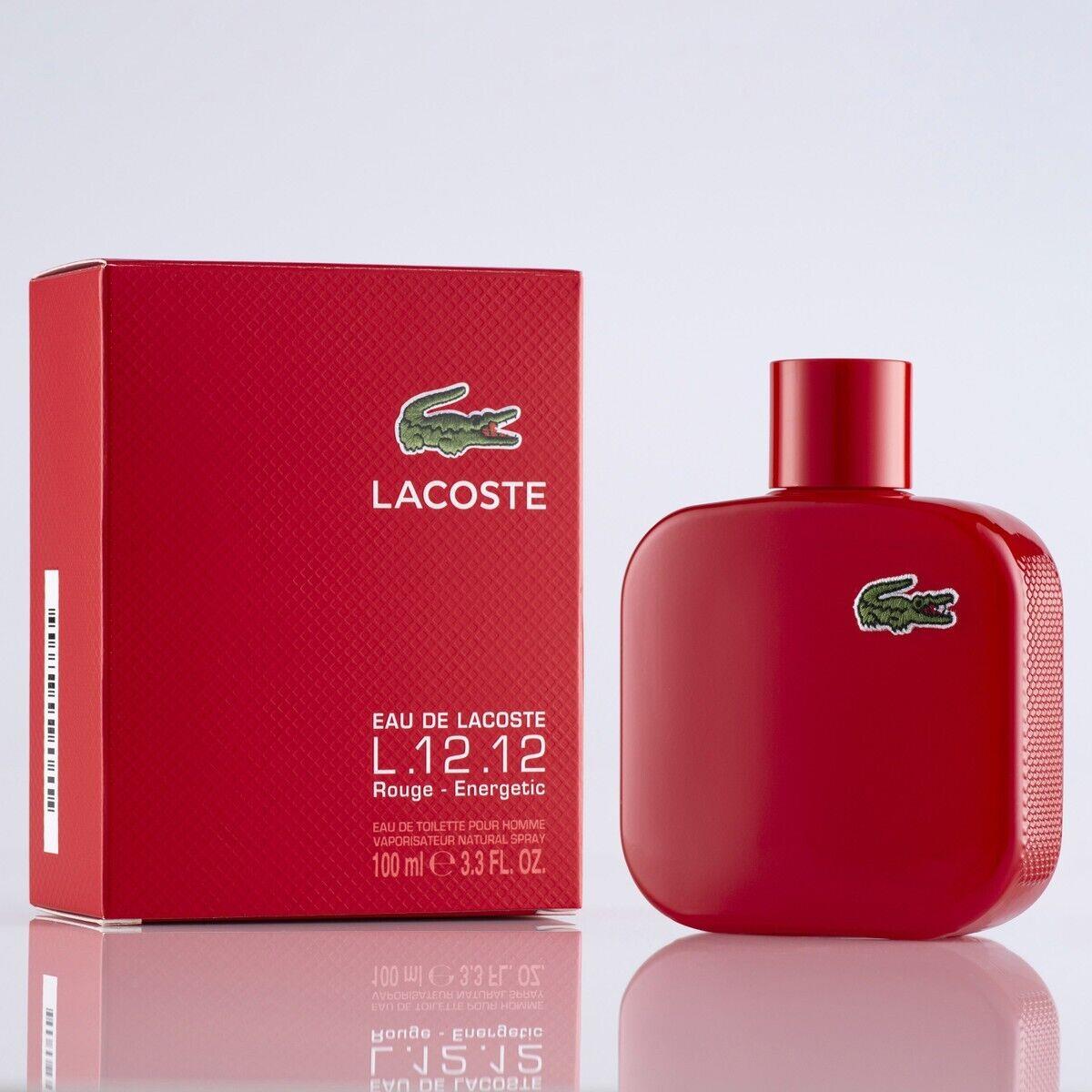 Eau de Lacoste L.12.12 Rouge Energetic by Lacoste 3.3 Fl oz Edt Spray For Men