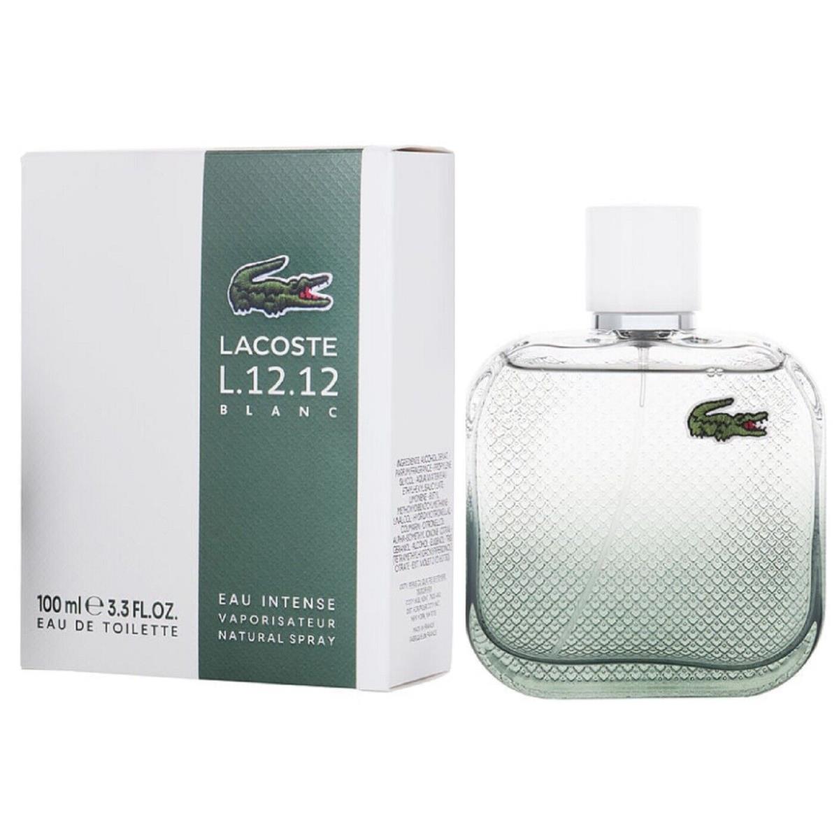 L.12.12 Blanc Eau Intense Lacoste 3.3 oz / 100 ml Edt Men Cologne Spray