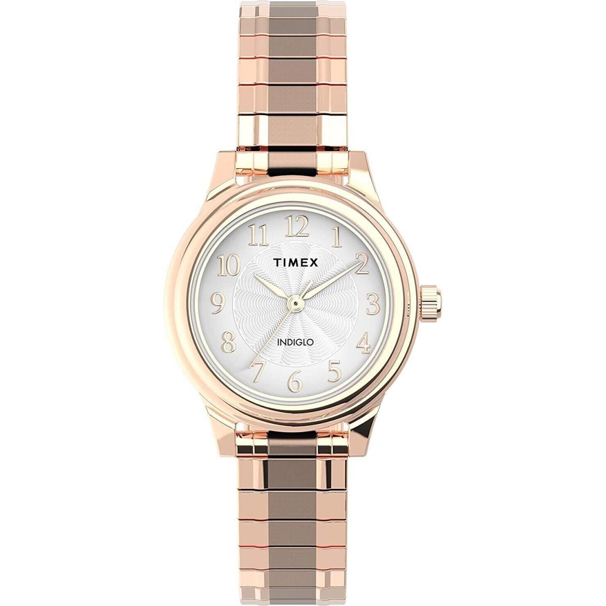 Timex TW2U09100 Women`s Quartz Watch Analog Rose Gold Tone Expandable Band