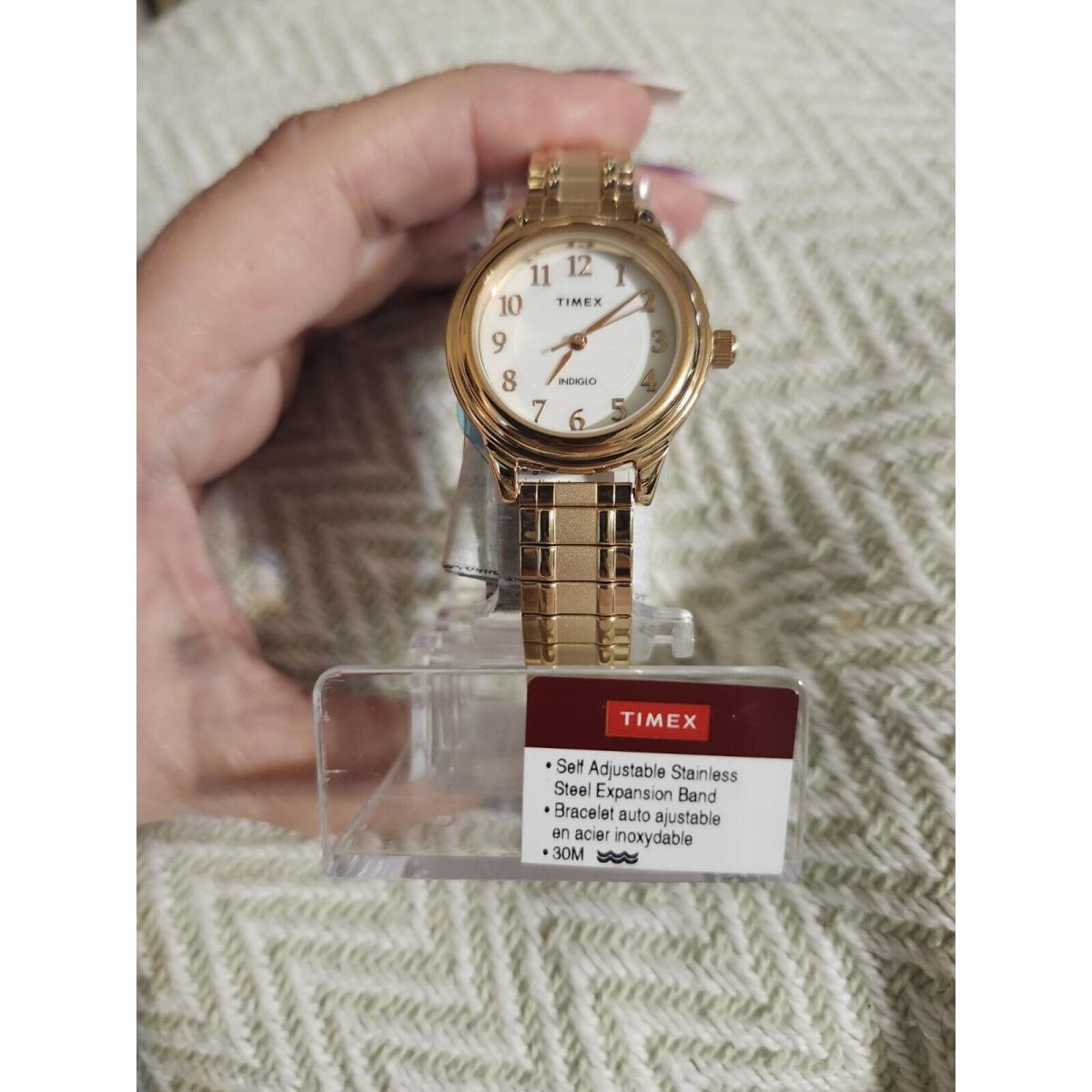 Timex Women`s Expansion Band Rose Gold Tone 28MM TW2U09100 Indiglo