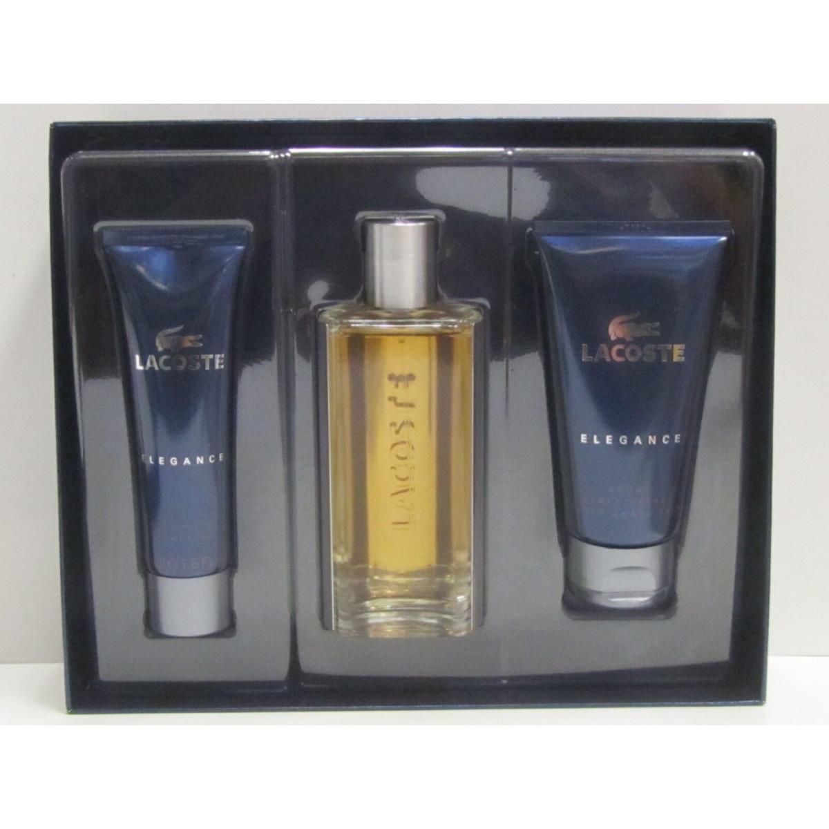 Lacoste Elegance For Men 3 Pieces Set 3 oz Edt + 2.5 Asb + 1.6 Shower Gel