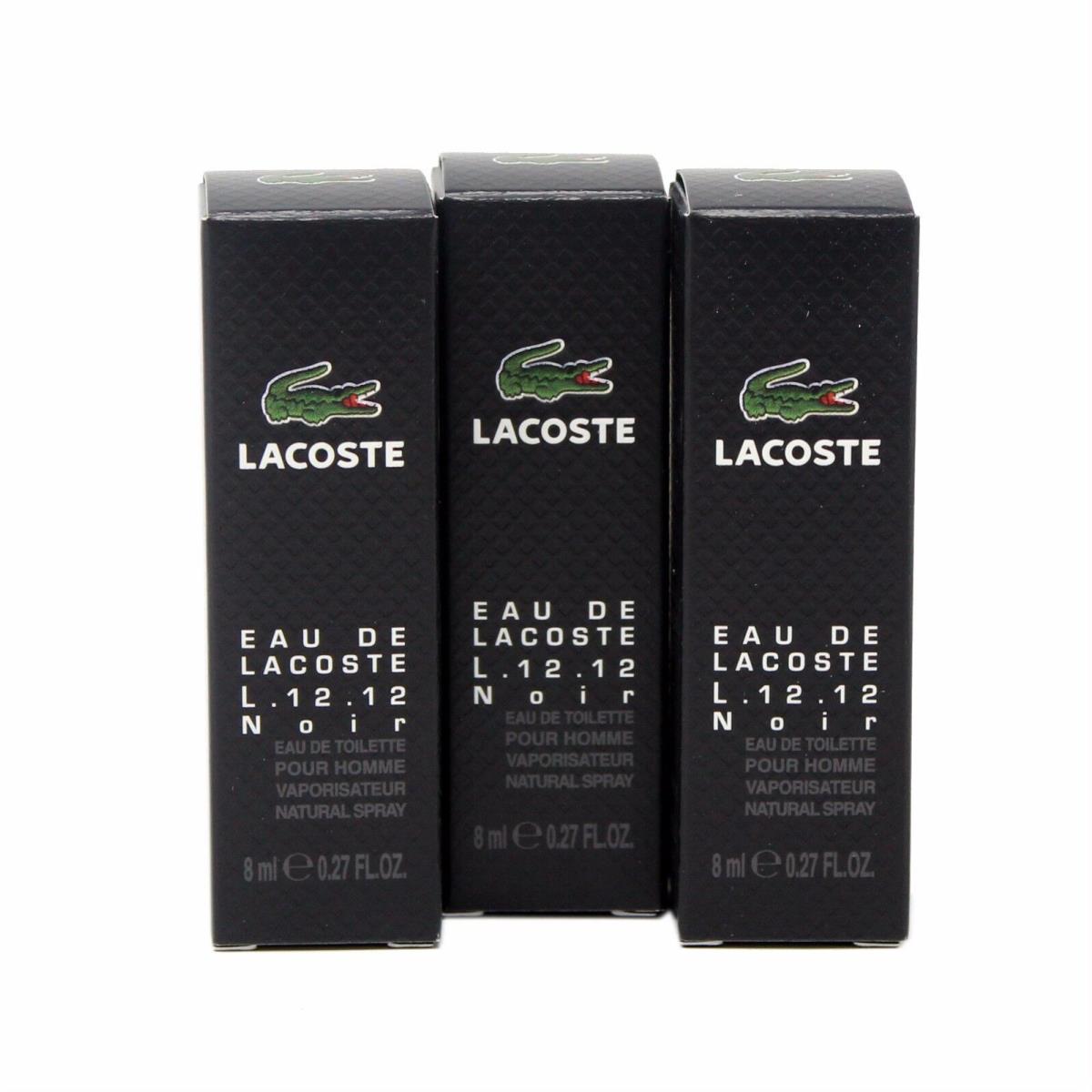 Lacoste Eau DE Lacoste L.12.12 Noir Edt Spray 3x8 ML Miniature Pack OF 3