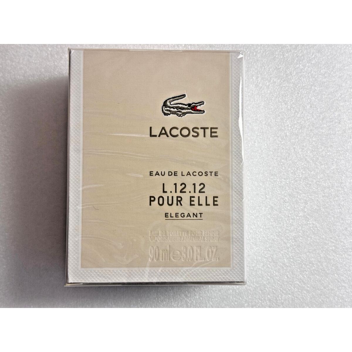 Lacoste L.12.12 Pour Elle Elegant 3.0 oz Eau De Toilette Spray