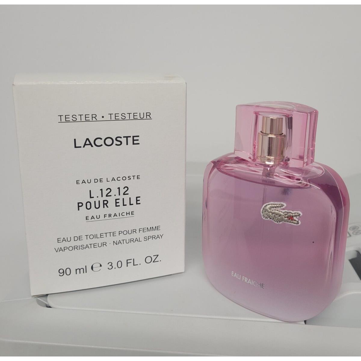 Lacoste Eau De Lacoste L.12.12 Pour Elle Eau Fraiche Edt Spray 3 Oz Tester