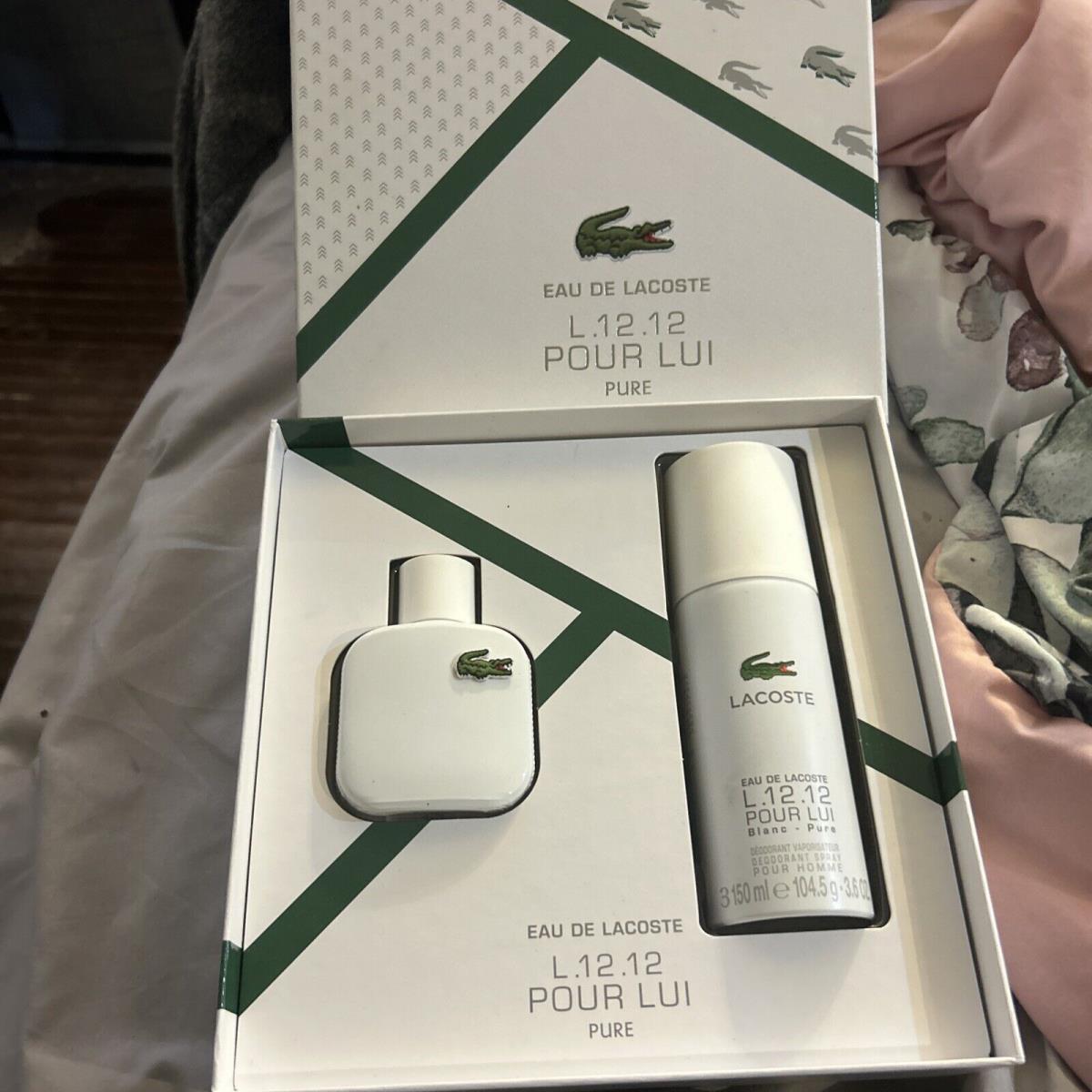 Eau De Lacoste L.12.12 Blanc- Pure by Lacoste 2 Pcs Gift Set For Men