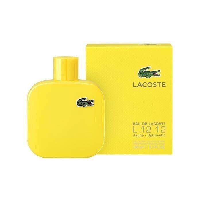 Men Lacoste L.12.12 Jaune Optimistic Men Cologne 3.3oz Edt Spray Box