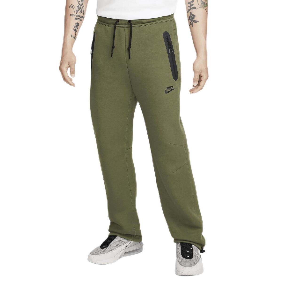 Nike Sportswear Tech Fleece Men`s Open-hem Sweatpants Olive Size L 12653