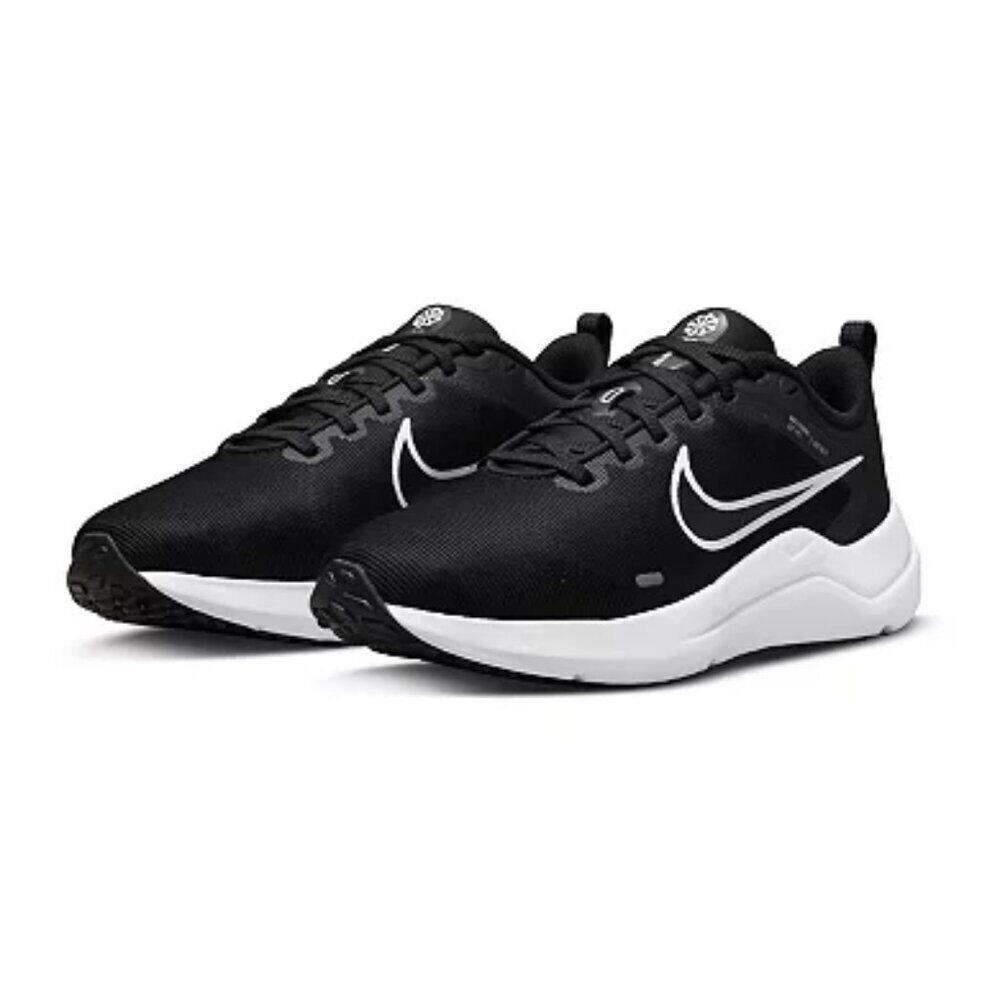 Women`s Nike Downshifter 12 Road Running Shoes - Black White - 5.5W - Black & White