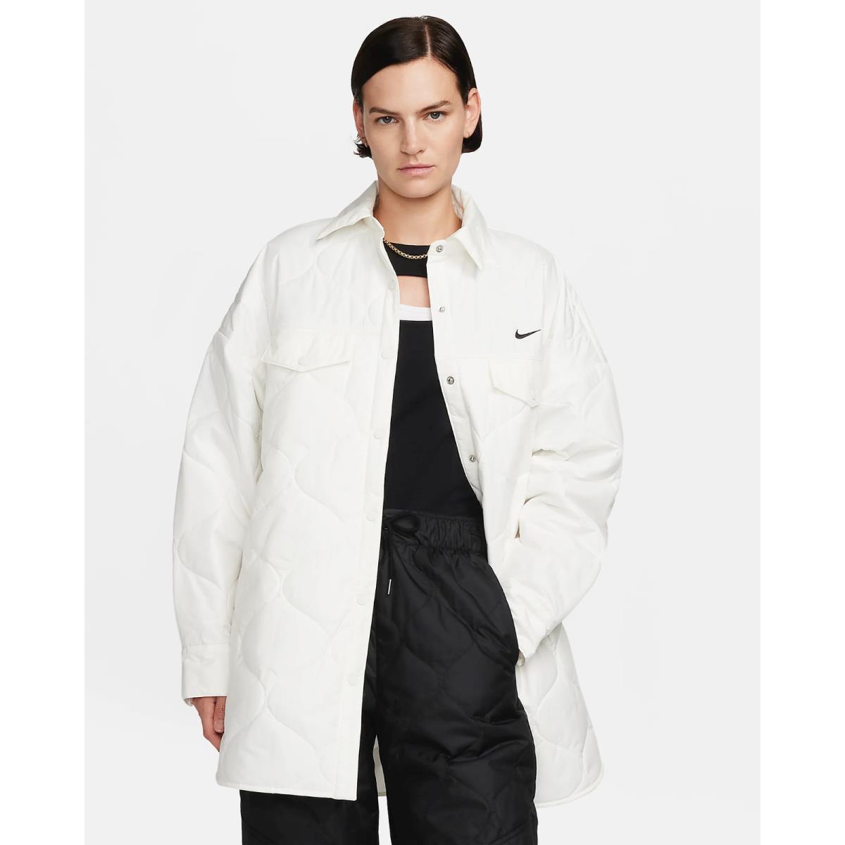 Nike Essential Quilted Trench Coat Rain Repel FB8732 Oversized Women`s M