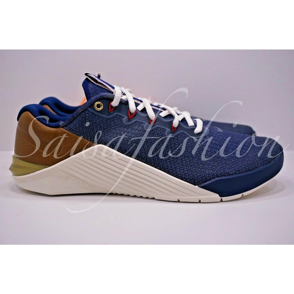 Nike Metcon 5 Amp Blue White Brown Crossfit CJ0772-461 Men Sz 6 Wmns Sz 7.5